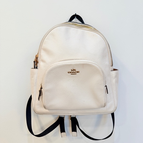 Coach Mini Pebbled Leather Backpack in Chalk 5666 Bag School - Picture 2 of 16